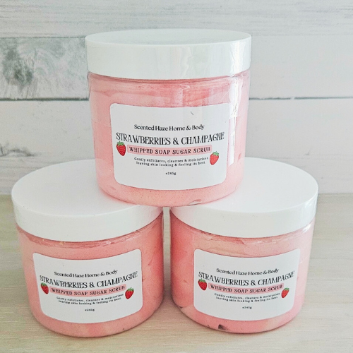 Whipped Soap Sugar Scrub - Strawberries & Champagne